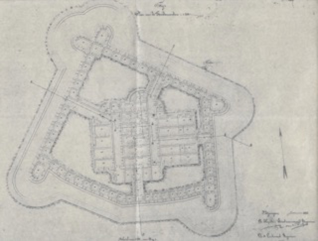Bouwtekening Fort bij Pannerden, Plan van de Fundamenten