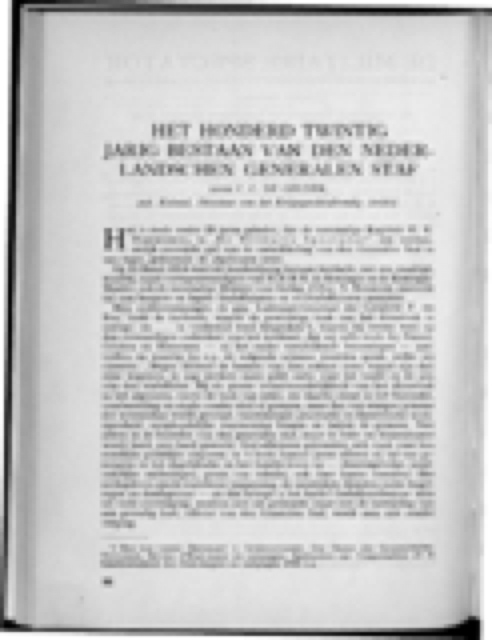 Artikel Militaire Spectator jrg. 34: Het honderd twintig jarig bestaan van den Nederlandschen Generalen Staf, Koninklijke Vereniging ter Beoefening van de Krijgswetenschap