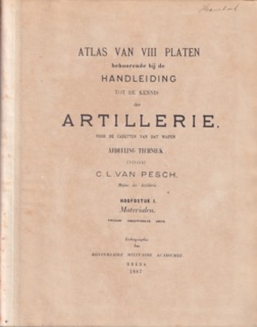 Boek Atlas van VIII platen behoorende bij de Handleiding tot de kennis der Artillerie voor de Cadetten van dat Wapen, Hoofdstuk I. Materialen.