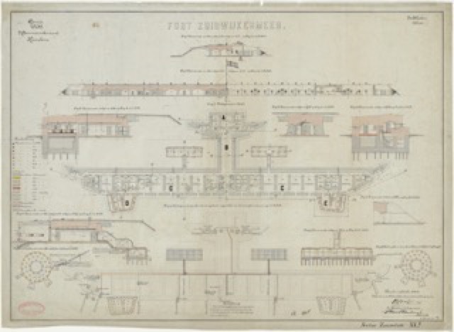 Bouwtekening Fort Zuidwijkermeer, 2e blad van 3
